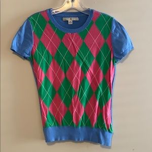 Tommy Hilfiger short sleeve argyle top